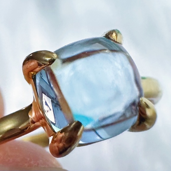 Tiffany & Co. Jewelry - 💥SOLD💥Tiffany & Co. Sugar Stack 18K Yellow Gold Paloma Picasso Blue Topaz Ring